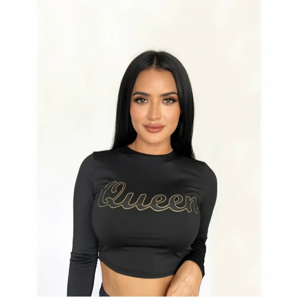 Queen Long Sleeves Crop Top